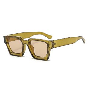 HULEQQI Nhiều màu sắc Kính mát khung vuông lớn Chân rộng Nhẹ Kính mát họa tiết báo Retro Punk Kính mắt UV400 cho nam