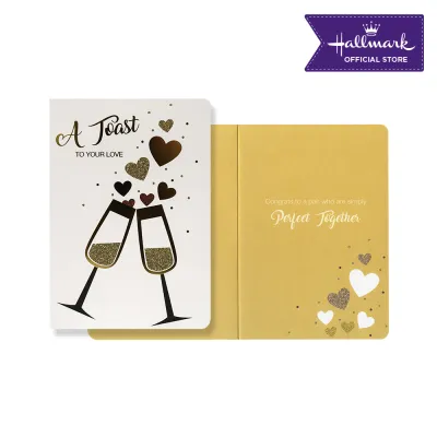 Hallmark Wedding Greeting Card (A Toast TO YOUR LOVE) with Envelope 18cm x 13cm