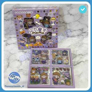 Stiker 2D 100 Lembar Sticker Momo Kartun Korea Lucu Anti Air