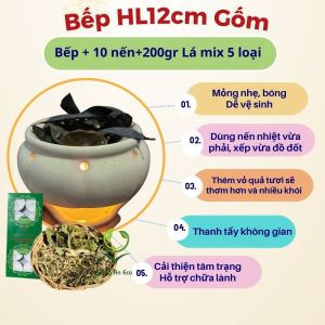 Bếp xông đốt thảo mộc bồ kết và phụ kiện Song An Eco (Bảo hành bể vỡ do vận chuyển)