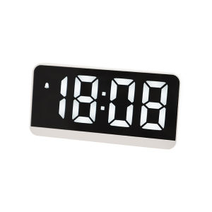 LED Acrylic Mirror Alarm Clock Digital Clock Voice Control Snooze Function Time Date Temperature Display Night Anti-Disturbance Desktop Alarm Clock Home Decoration