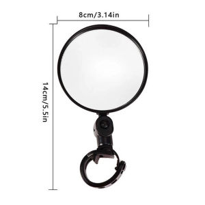 2PCS Bicycle Rearview Mirror 360 Degree Rotation Auxiliary Convex Mirror Handlebar Mount Cycling Bike Rear View Mirrors