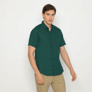 NFZ Kemeja Pria Kasual Lengan Pendek Green Murah 3128