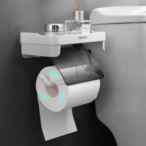 ReTouch Tissue Holder Drill-Free Toilet Paper Wall Mounted Stick on Adhesive BR005