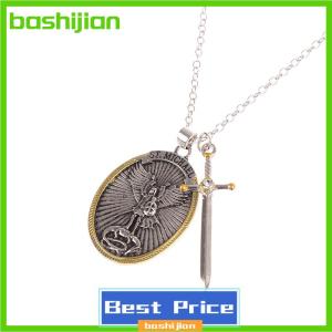 bashijian Catholic Patron Saint Pendant Michael St. Michael The Archangel Pendant Necklace