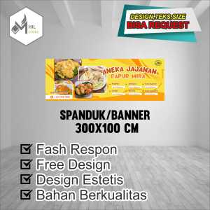 Spanduk Banner Size 300X100 Cm Aneka Jajanan Dapur Mira Free Custom Design