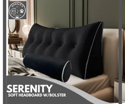 SERENITY SOFT HEADBOARD WITH BOLSTER FOR STYLISH BEDROOM - DONALDs PORCH