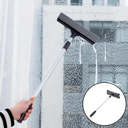 Long Retractable Car Glass and Home Window Aluminum Handle Multifunction  Screen Window Glass Cleaner Wiper Cleaner with Sponge Wiper Tilt Glass  Cleaner Window Screen car wash cleaning