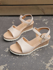 WomenS Summer New Round-Toe Open-Toe Fish-Mouth Roman Wedge Sandals