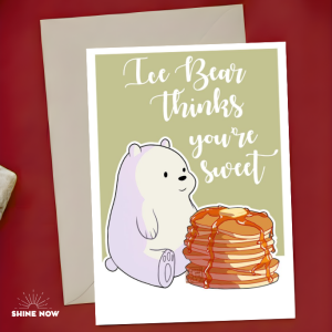 Cute We Bare Bears Inspired Greeting Card | Sweet Pun Card Gift