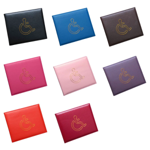 ที่ถือหนัง PU คนพิการและที่จับเวลาสำหรับผู้พิการที่ติดใบอนุญาตบัตรจอดรถ