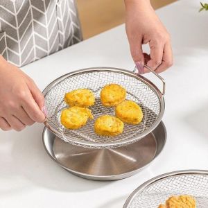 Stainless steel oil filter drain pan filter net home kitchen barbecue frying oil drain net 不锈钢圆盘过滤网