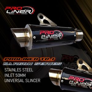 Silincer Slincer Knalpot Proliner TR1 Tabung Knalpot Pro Liner Diameter 50mm Untuk Motor Vixion Satria Fu Sonic 150R CBR 150R CB 150R R15 V2 V3 NMAX XMAX AEROX Dll