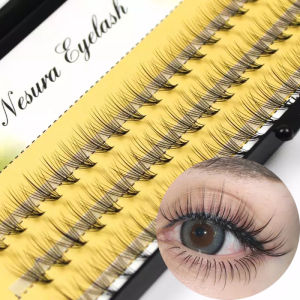 Bunch of individual false eyelashes 60 pcs. Makeup Brush Black Curly Natural Graft Beauty Tools For False Eyelash Extension