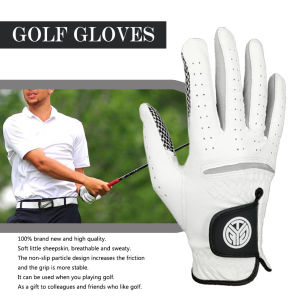 Teabelle 1PC Sheepskin Anti-Slip Golf Gloves Breathable Sports Gloves for Cycling Baseball Sports