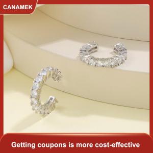 【CANAMEK】 2pcs đầy đủ Rhinestone Zircon Tai Cuff tai clip cho phụ nữ không có xỏ C hình dạng Earcuff tai bọc Earcuff Clip đồ trang sức quà tặng