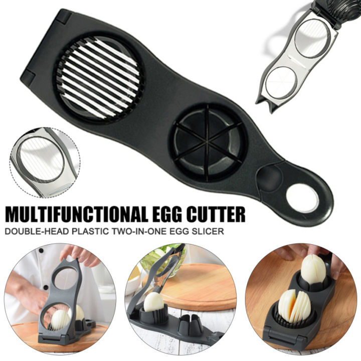 2 in 1 Stainless Steel Egg Slicers for Boil Eggs Egg Cutter Splitter ...