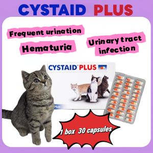 Cystaid Plus Urinary Health Support for Cats - 30 Capsules for Hematuria & Urinary Tract Infection