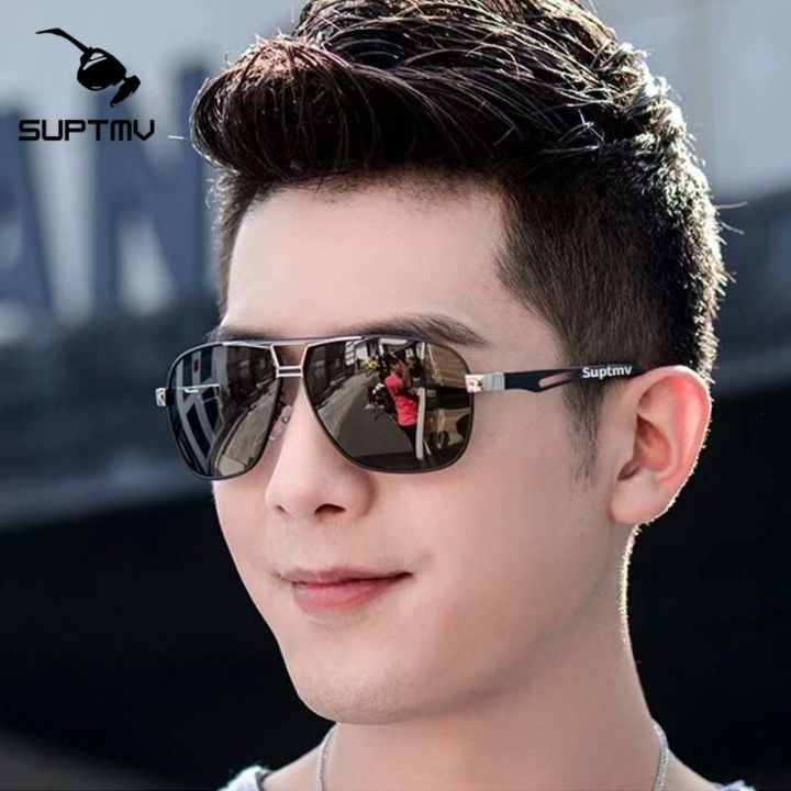 Suptmv Driving Polarized Sunglasses For Men Large Frame Aviator Shades For Men Original Brand 6882