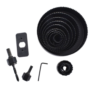 ชุดเครื่องตัดเลื่อยหลุมงานไม้18มม. ถึง127มม. พร้อมแผ่นติดตั้งและเคสใส่ของเซ็ทดอกสว่าน