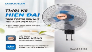 Quạt Treo Tường Daikiosan DQ120 – Chính Hãng 6 Cánh Gió Mạnh Motor Đồng Bền Bỉ Giá Tốt
