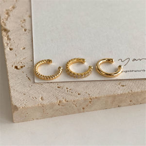 【COD/READY】Earrings Bone Clip Without Pierced Female Three-Piece Light Luxury Niche Zircon Earrings