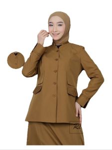 seragam pemda coklat tua wanita rok A PDH guru coklat tua blezer wanita kheki tua baju dinas PNS