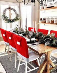 HB RED Christmas Santa Hat  Chair Cover - made of fabric 20x 24 iches made of fabric - not felt paper - decorative - chair cover - excllent quality - fabric from abroad - classy and elegant - for christmas - santa hat chair Price: 399 Sale price: 99 Sku