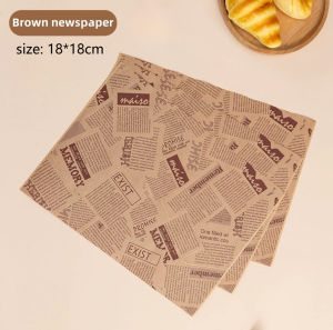 100Pcs Baking Paper Parchment Food Wax Paper for Sandwich Bread Burger Drop Food Wrappers Greaseproof Paper Sheets for Oven Non-stick Oil-Paper Barbecue Fries DIY Packing Kitchen Dining