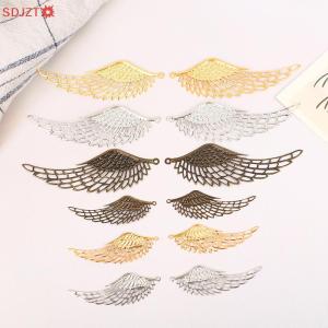 🚚【Local Express Delivery】🚚 10Pcs Color Bronze Filigree Wraps Angel Wings Pendant Metal Crafts For DIY Headwear Jewelry Making Accessories