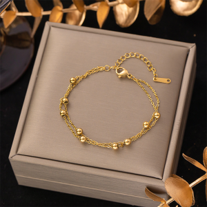 Non-Fading Titanium Steel Bracelet Female South Korea Fashion 18K Gold Plating High-End Bracelet Acc