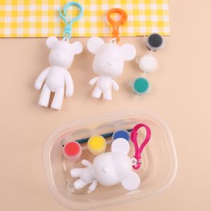 METECH Handmade DIY Fluid Bear Keychain Educational Toy Graffiti Painting Coloring Toy
