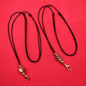 สร้อยพระ สร้อยห้อยพระเชือกร่ม ตุ้มไมครอนลงยา ขนาดเชือก 1.2 mm เชือกปรับระดับได้ สินค้าขายดีพร้อมส่ง