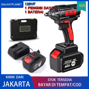 (Dikirim Dari Jakarta) 98VF Impact Wrench 650N.M 1/2 Inch Torque Cordless Electric Wrench Rechargeable Impact Wrench Dual-purpose Impact Murah Berkualitas Impact Baterai Asli Komplit With 10Pcs Mata Shock Impact