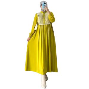 Gamis Dewasa Terbaru Jesycca Dress Crinkel Airflow Kombinasi Brukat