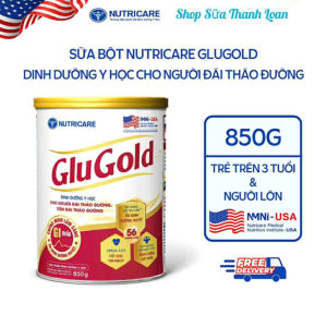 (Mẫu Mới) COMBO 2 LON Sữa Bột Nutricare GluGold Dinh Dưỡng Cho Người Tiểu Đường 850g.