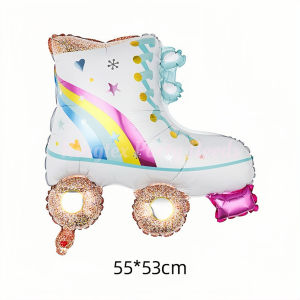22 inches Sports theme Roller skate shape foil balloon pink white skates foil balloon birthday party decorations