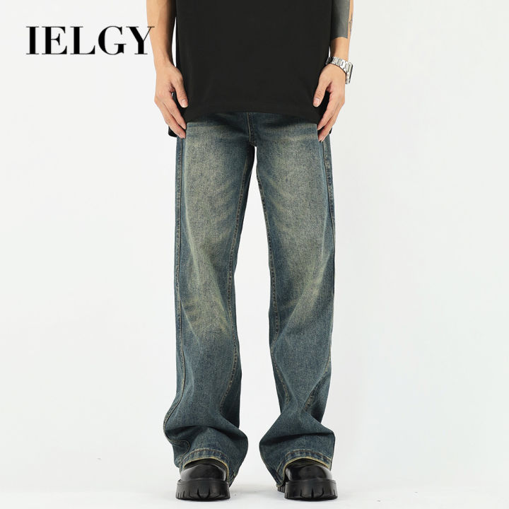 IELGY Vintage Jeans Men's Loose Straight Leg Pants Lazada PH