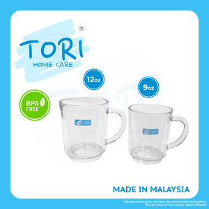 TORI HOME CARE™ Mug 9oz 12oz | AS Plastic Cup | BPA FREE | Plastic Drink Cup Tumbler | Gelas Minum | Cawan Plastik | Cawan Murah | Cawan Kedai Kopi