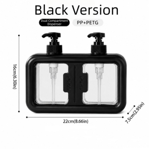 OTYRF Dual Grid Dual Chamber Soap Dispenser Dual Compartment Press Pump Countertop Soap Dispenser Convenient Two Liquid Capacity Hand Soap Dispenser Bathroom