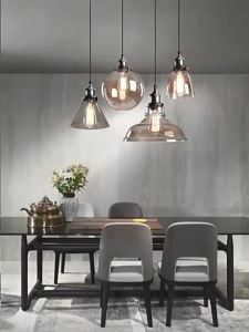 SXH Nordic retro creative small pendant light for bedside single-head bar counter dining room light simple modern corridor personalized glass pendant light