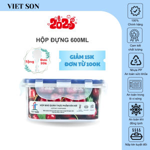 Hộp Đựng Thực Phẩm Việt Son 600ml Nắp Khóa 4 Cạnh Kín Hơi