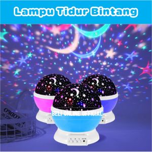 Lampu Tidur Bulan Bintang Proyektor Lampu Tidur Dream On Star Moon