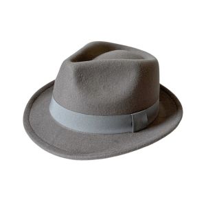 LTMGZ Vintage Fedora Hat Classic Solid Color Trilby Cap Gentleman Hat Elegant Wool Felt Hat Men / Women