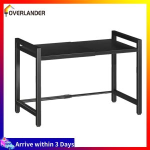 【Fast Shipping】 Multi-Tier Expandable Microwave and Kitchenware Rack for Countertop Organization