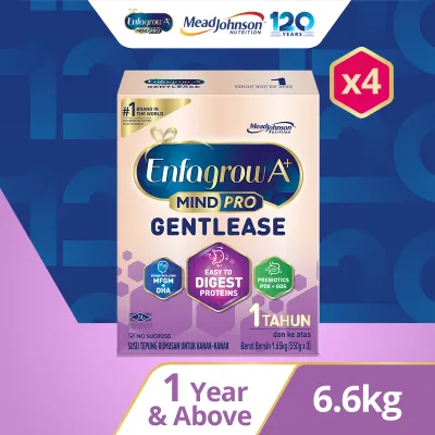 Enfagrow A+ Step 3 Gentlease - 1.65kg x 4 Susu Milk Formula - For Sensitive Tummies