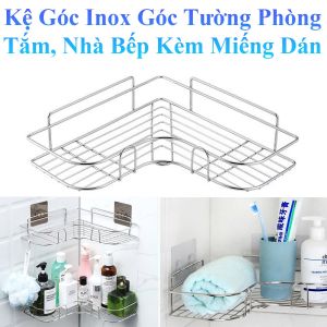 Kệ Góc Inox Góc Tường Phòng Tắm Nhà Bếp Kèm Miếng Dán