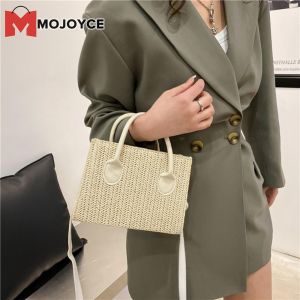 Nữ mojoyce Túi đeo chéo chữ thập giản dị với mô hình rơm và dây đeo điều chỉnh được hoàn hảo cho những ngày bãi biển mùa hè và đi du lịch