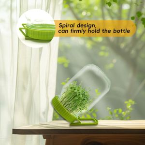 MMLUCK With Bracket Mason Sprouting Lid Plastic Efficient Bean Sprouting Kit Portable Draining Mesh Germination Jar Lid For Wide Mouth Jar