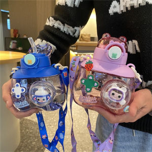 Pulchra 10%off 650ml เด็กถ้วยน้ำแบบพกพาสำหรับฤดูร้อนความจุขนาดใหญ่กลางแจ้งถ้วยน้ำการ์ตูนความจุขนาดใหญ่ถ้วยฟางเด็กต้องมี